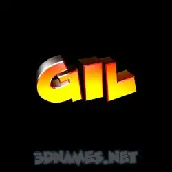 gil in Black Background style - 3D name wallpaper
