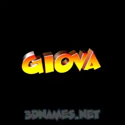 giova in Black Background style - 3D name wallpaper