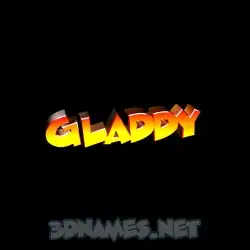 gladdy in Black Background style - 3D name wallpaper