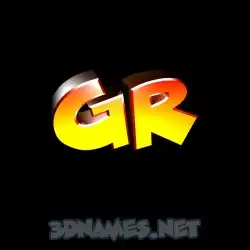 gr in Black Background style - 3D name wallpaper