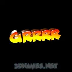 grrrr in Black Background style - 3D name wallpaper