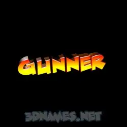 gunner in Black Background style - 3D name wallpaper