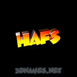 hafs in Black Background style - 3D name wallpaper