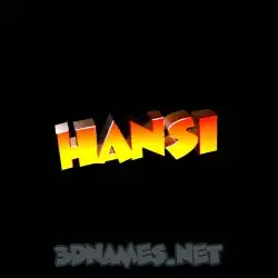 hansi in Black Background style - 3D name wallpaper