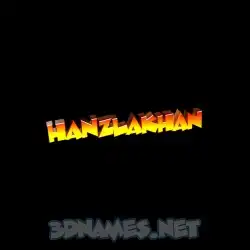 hanzlakhan in Black Background style - 3D name wallpaper