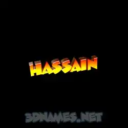 hassain in Black Background style - 3D name wallpaper