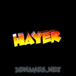 hayer in Black Background style - 3D name wallpaper