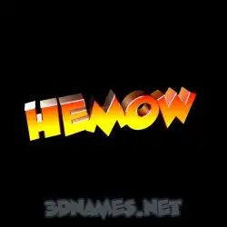 hemow in Black Background style - 3D name wallpaper
