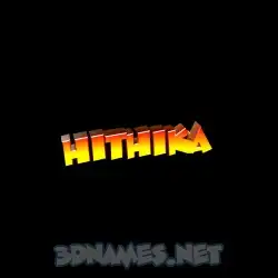 hithika in Black Background style - 3D name wallpaper