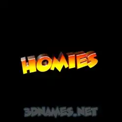 homies in Black Background style - 3D name wallpaper