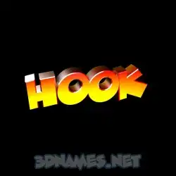 hook in Black Background style - 3D name wallpaper