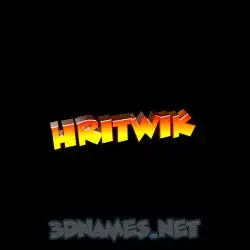 hritwik in Black Background style - 3D name wallpaper
