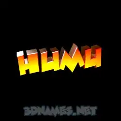 humu in Black Background style - 3D name wallpaper