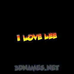 i love lee in Black Background style - 3D name wallpaper
