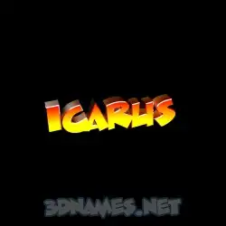 icarus in Black Background style - 3D name wallpaper
