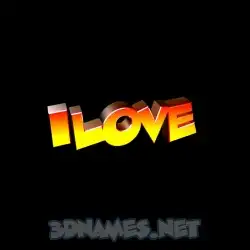 ilove in Black Background style - 3D name wallpaper
