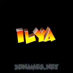 ilya in Black Background style - 3D name wallpaper