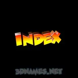 index in Black Background style - 3D name wallpaper
