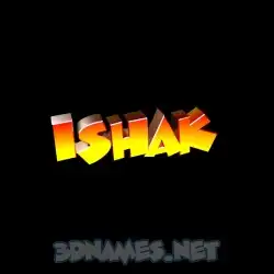 ishak in Black Background style - 3D name wallpaper