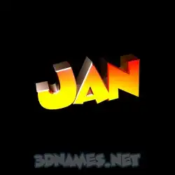 jan in Black Background style - 3D name wallpaper