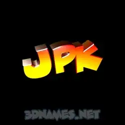jpk in Black Background style - 3D name wallpaper