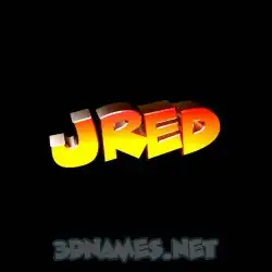 jred in Black Background style - 3D name wallpaper