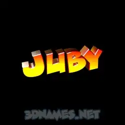 juby in Black Background style - 3D name wallpaper