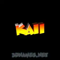kaii in Black Background style - 3D name wallpaper