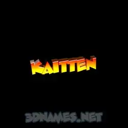 kaitten in Black Background style - 3D name wallpaper