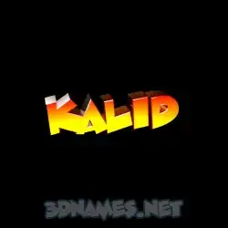 kalid in Black Background style - 3D name wallpaper