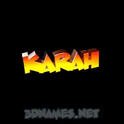 karah in Black Background style - 3D name wallpaper