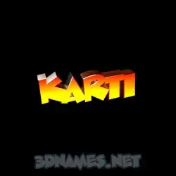 karti in Black Background style - 3D name wallpaper