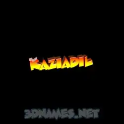 kaziadil in Black Background style - 3D name wallpaper