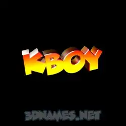 kboy in Black Background style - 3D name wallpaper