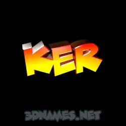 ker in Black Background style - 3D name wallpaper