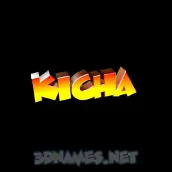 kicha in Black Background style - 3D name wallpaper