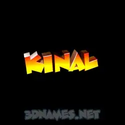 kinal in Black Background style - 3D name wallpaper