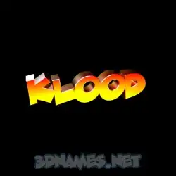 klood in Black Background style - 3D name wallpaper
