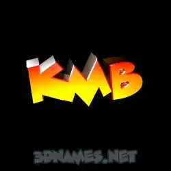kmb in Black Background style - 3D name wallpaper