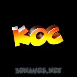 koc in Black Background style - 3D name wallpaper