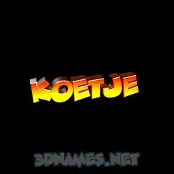 koetje in Black Background style - 3D name wallpaper