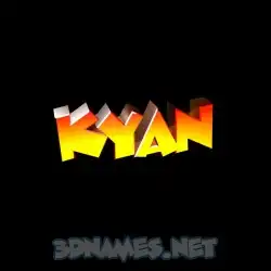 kyan in Black Background style - 3D name wallpaper