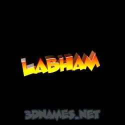 labham in Black Background style - 3D name wallpaper