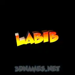 labib in Black Background style - 3D name wallpaper