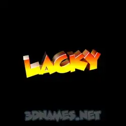 lacky in Black Background style - 3D name wallpaper