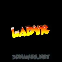ladyk in Black Background style - 3D name wallpaper