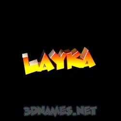 layka in Black Background style - 3D name wallpaper