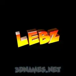 lebz in Black Background style - 3D name wallpaper