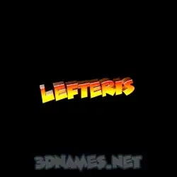 lefteris in Black Background style - 3D name wallpaper