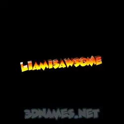 liamisawsome in Black Background style - 3D name wallpaper